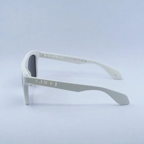 🕶️ New Gucci GG1570S 003 Sunglasses - Matte White Frame, Brown Lenses